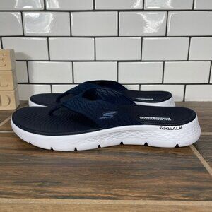 Skechers GO WALK Flex Sandal Splendor Womens Size 9 Shoes Navy Thong Flip Flop